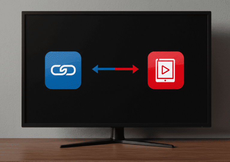 A graphic illustrating how to use an M3U link to stream content on a television.